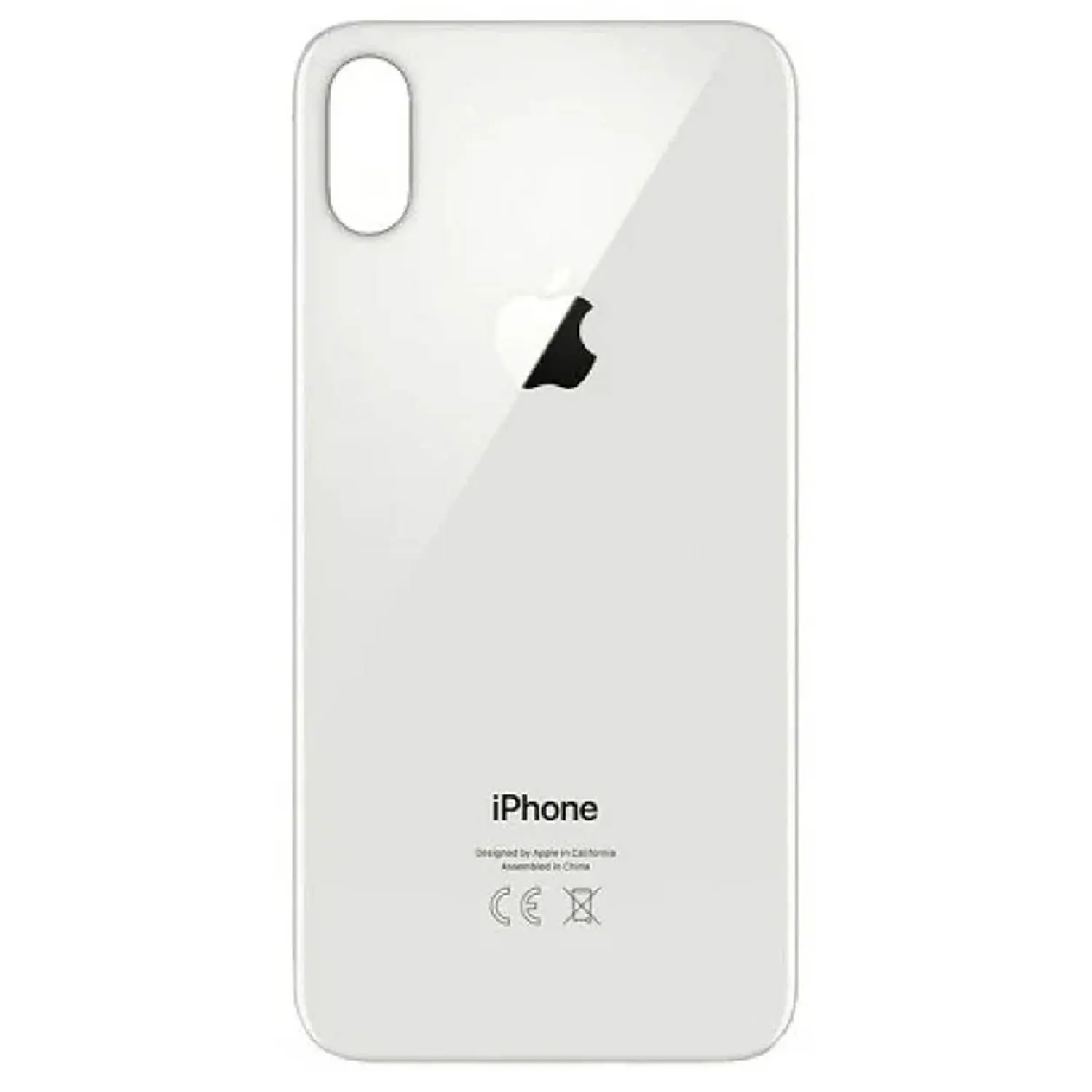 Задняя крышка, корпус для Apple iPhone X с большим отверстием с проклейкой, Ориг (белый)