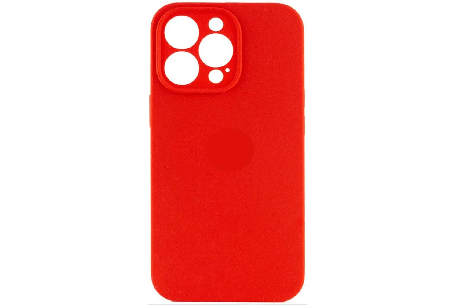 Чехол силиконовый с защитой камеры для Apple iPhone 14 Pro (красный)