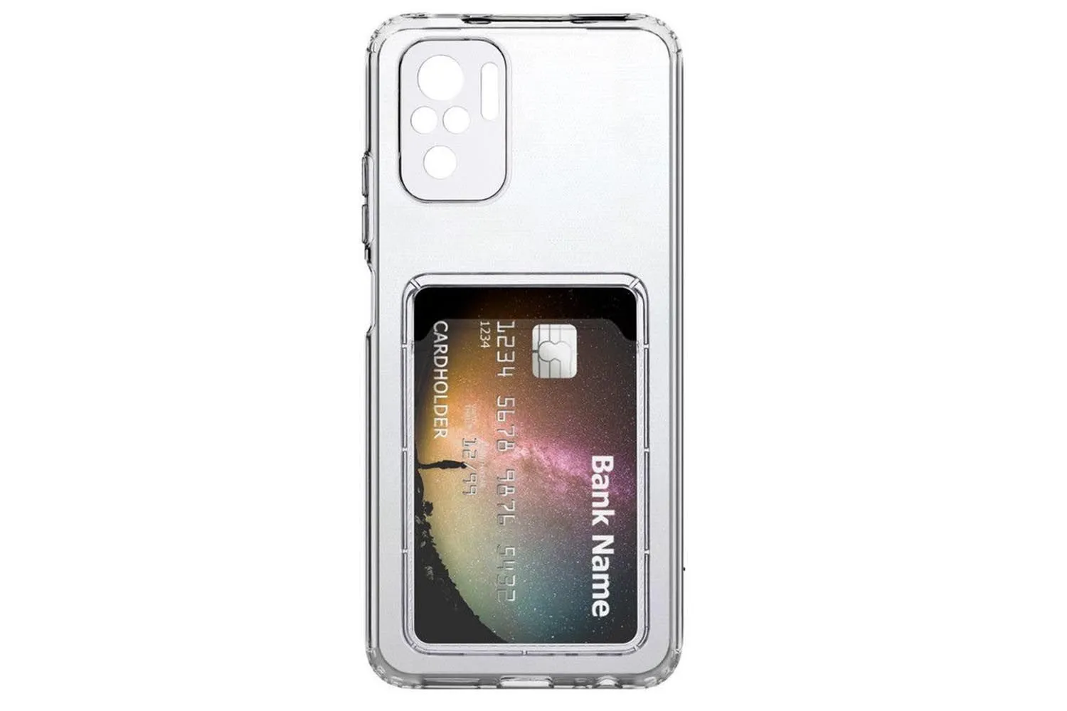 Силиконовый чехол с кармашком под карточку Xiaomi Redmi Note 10, Note 10S