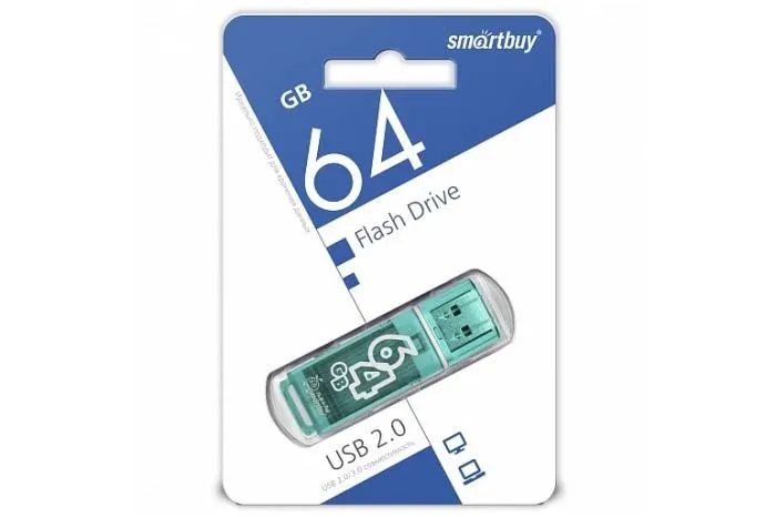 Флеш-накопитель USB 64GB SmartBuy Glossy (зеленый)