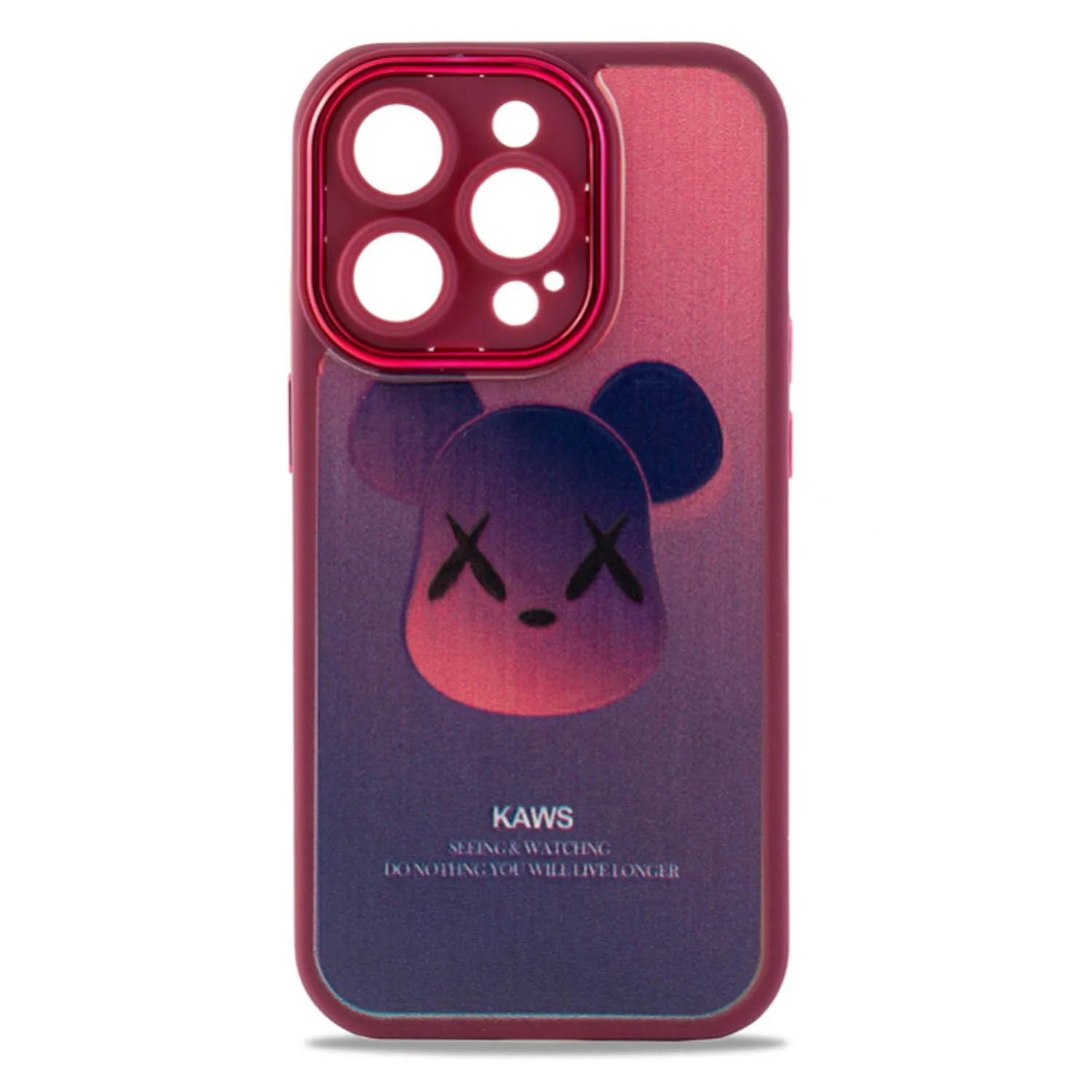 Чехол пластиковый для Apple iPhone 13 Pro Max, с защитой под камеру, с принтом (красный)