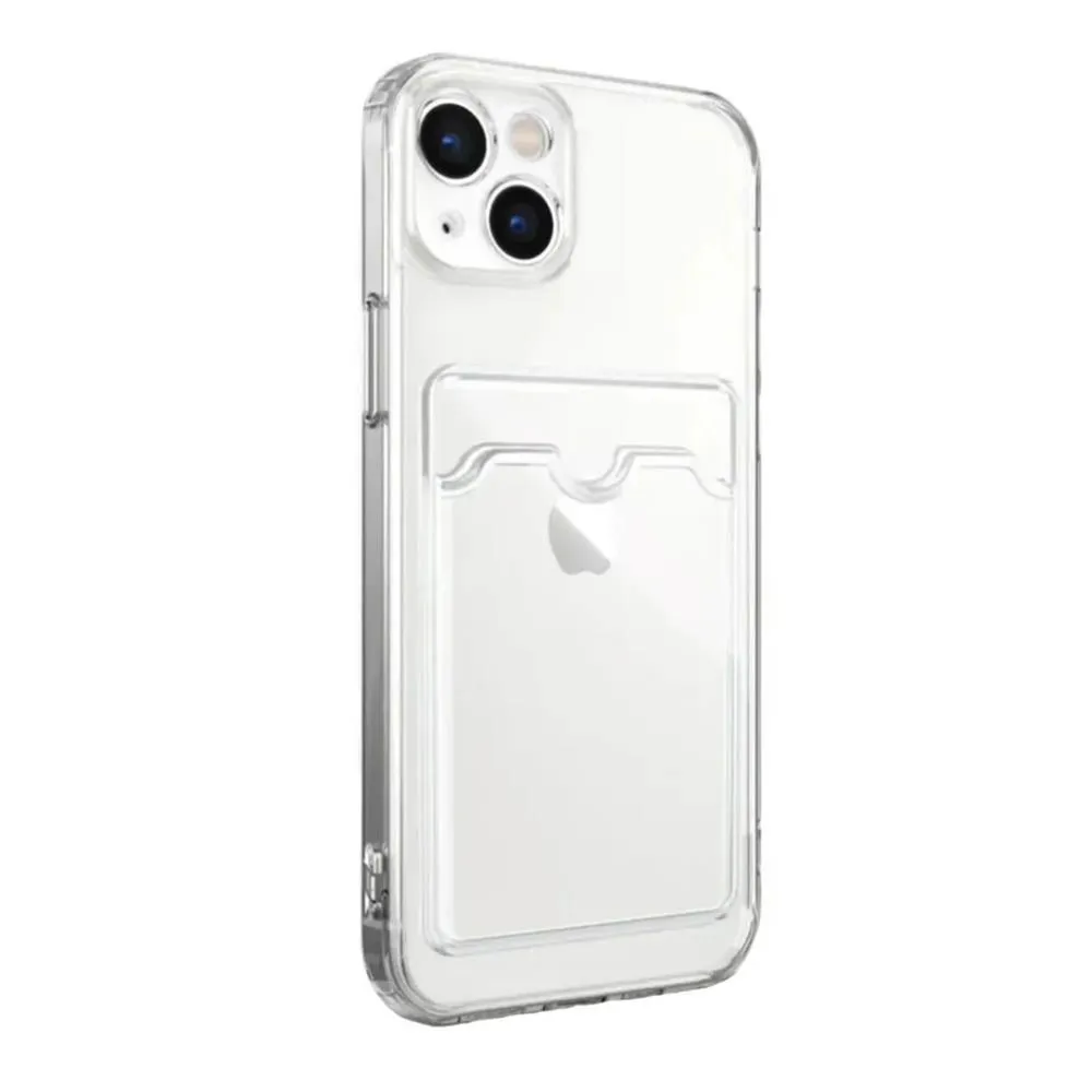 Силиконовый чехол с кармашком под карточку ANTI-SHOCK (с усиленными углами) Apple iPhone 13 Mini
