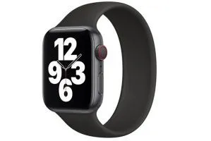 Силиконовый ремешок/монобраслет для Apple Watch 42/44 мм (черный)