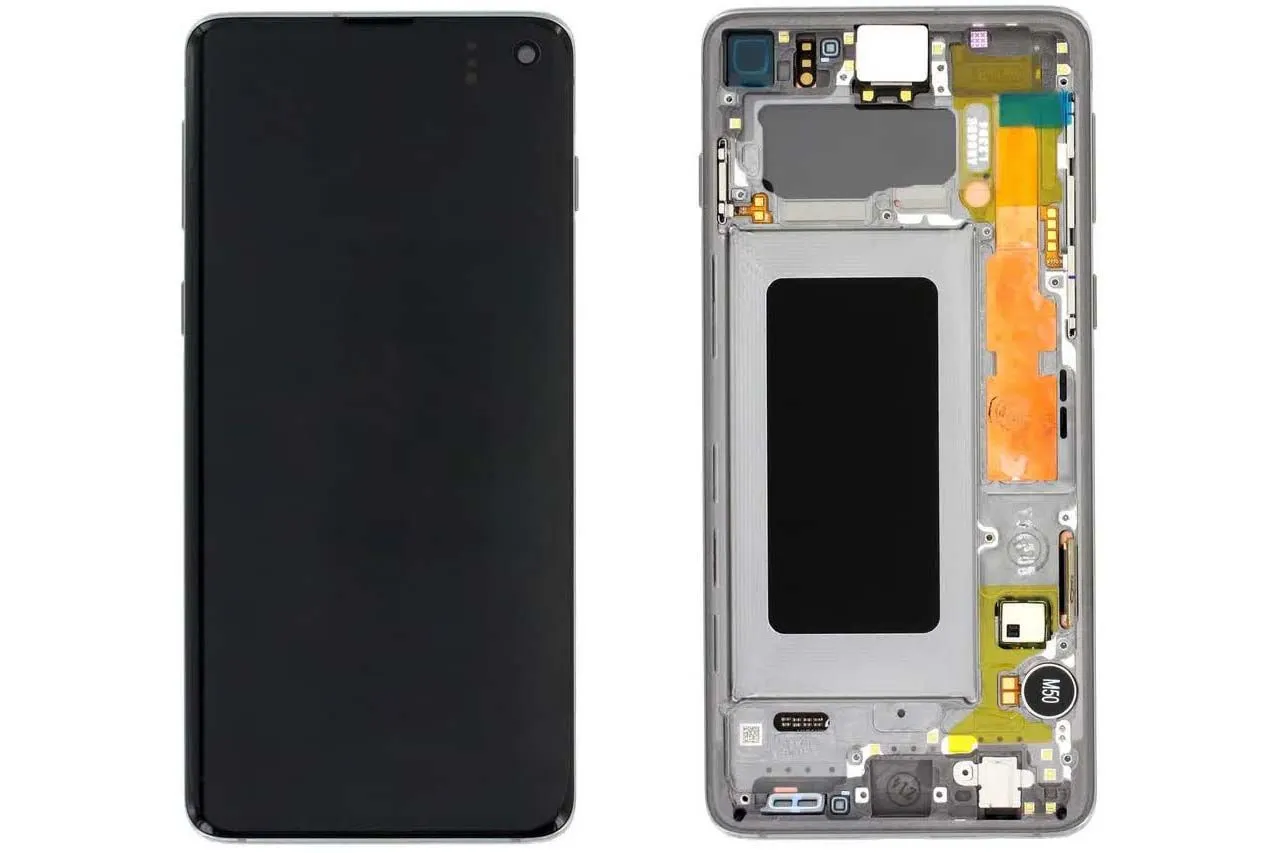 Дисплей Samsung Galaxy S10 SM-G973F в сборе (черный) Оригинал GH82-18850A, цена с установкой в АСЦ