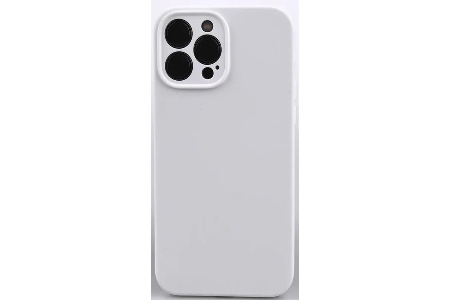 Чехол силиконовый с защитой камеры для Apple iPhone 14 Pro Max (белый)