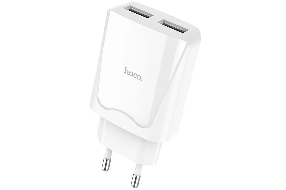 Сетевое зарядное устройство HOCO, C52A, 2 USB, 2.1A (белый)