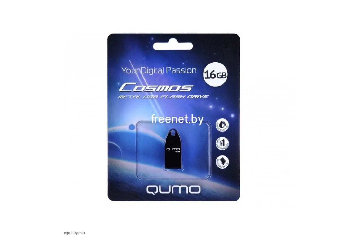 Флеш-накопитель USB  16GB  Qumo  Cosmos  чёрный