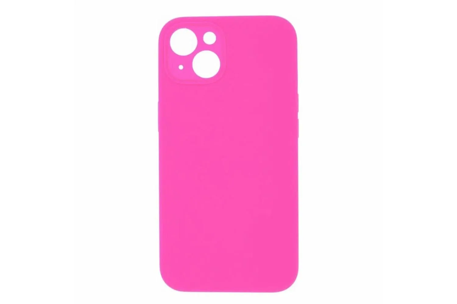Чехол силиконовый с защитой камеры для Apple iPhone 14 (ярко - розовый)