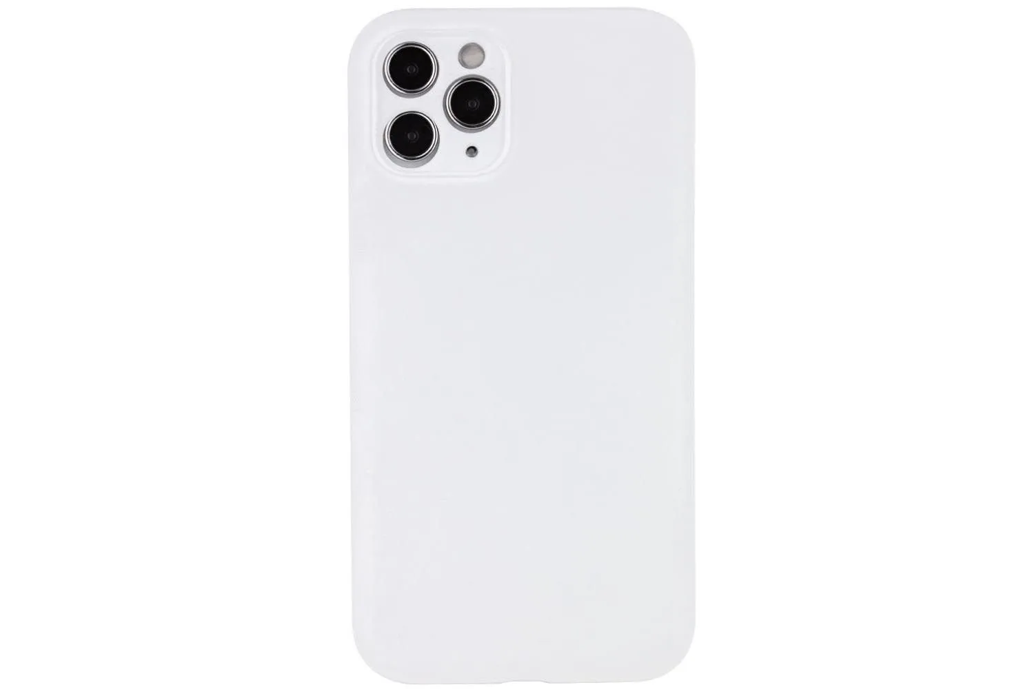 Чехол силиконовый с защитой камеры для Apple iPhone 12 Pro (белый)