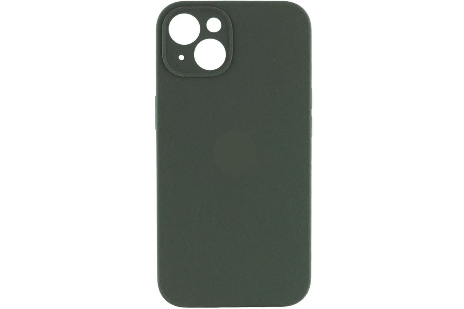 Чехол силиконовый с защитой камеры для Apple iPhone 14, iPhone 13 (темно - зеленый)