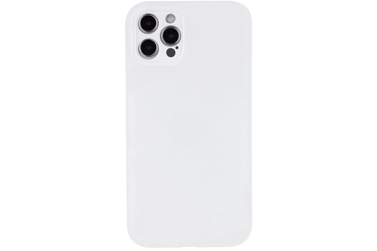 Чехол силиконовый с защитой камеры для Apple iPhone 14 Pro (белый)