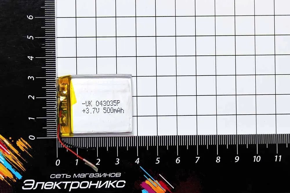 Литий-полимерный аккумулятор UK043035P (35X29X4mm) 3,7V 500mAh