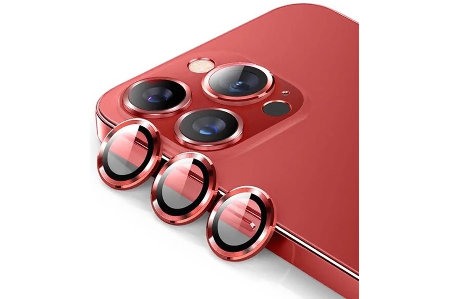 Защитные линзы для камеры Apple iPhone 12 Pro Max (красный)