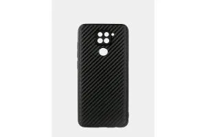 Силиконовый чехол кейс карбон Xiaomi Redmi Note 9 (черный)