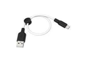 Кабель USB -  MicroUSB HOCO X21 Plus Silicone, 0,25 метра (черный-белый)