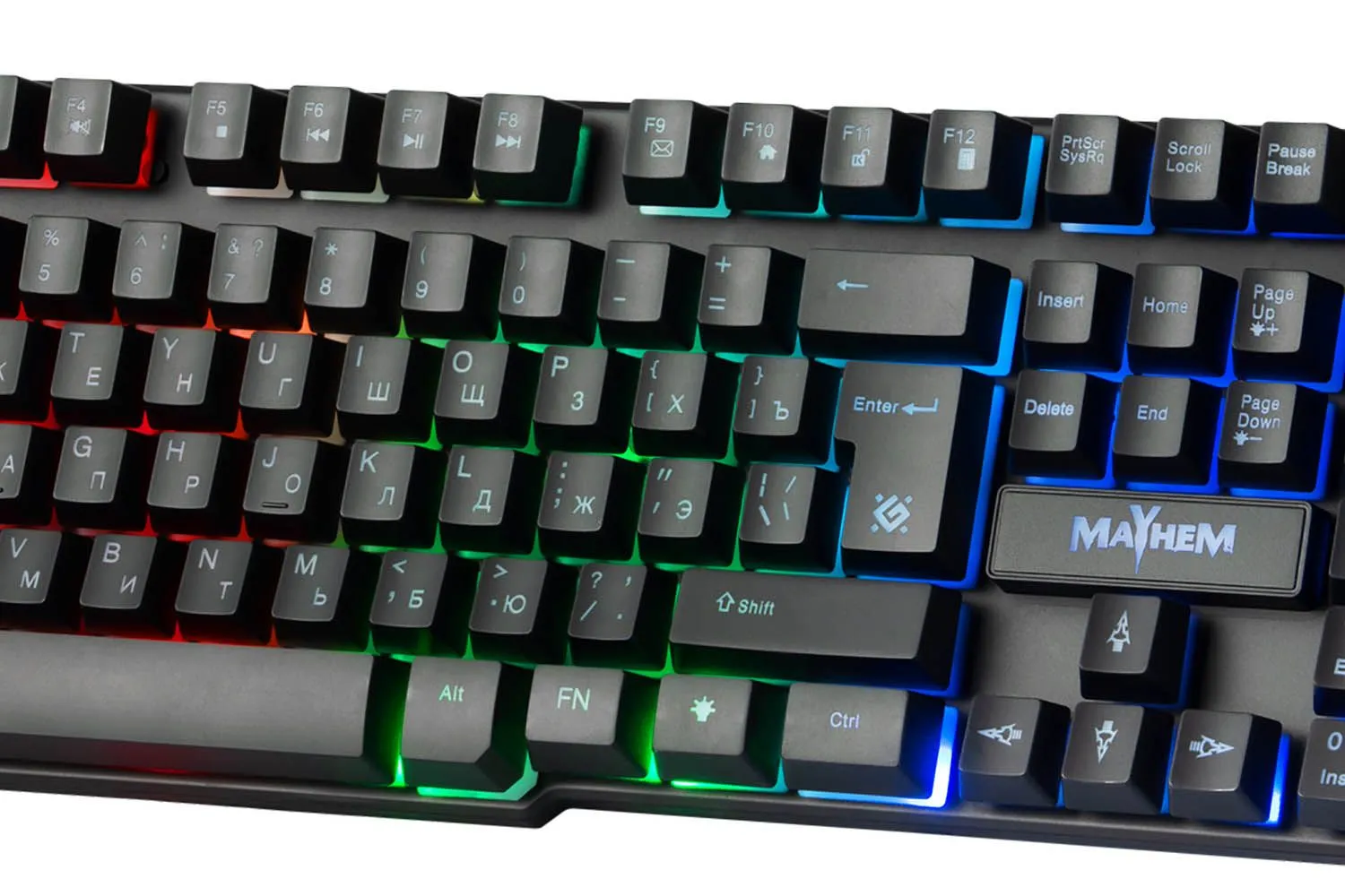 Клавиатура DEFENDER Mayhem GK-360DL RU,черный, USB, игровая, проводная, кабель: 1,5 +-5% м, RGB подс