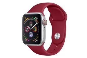 Ремешок силиконовый Apple Watch 42mm, 44mm, 45mm, MS (бордовый)
