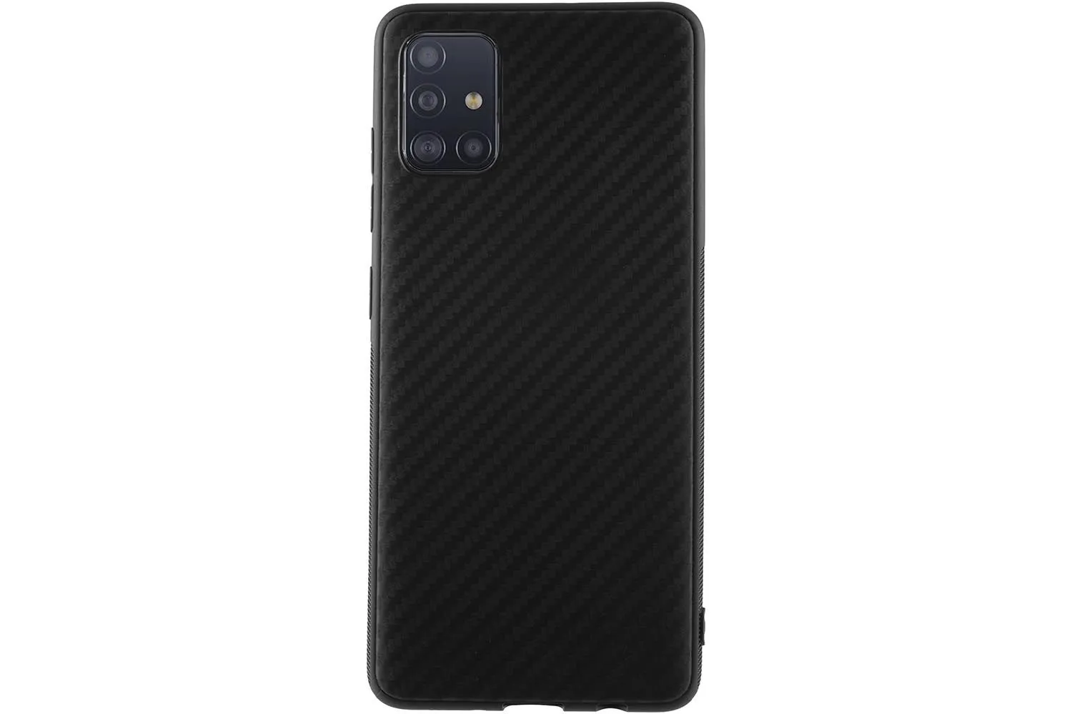 Силиконовый чехол кейс карбон Samsung Galaxy A51 (черный)