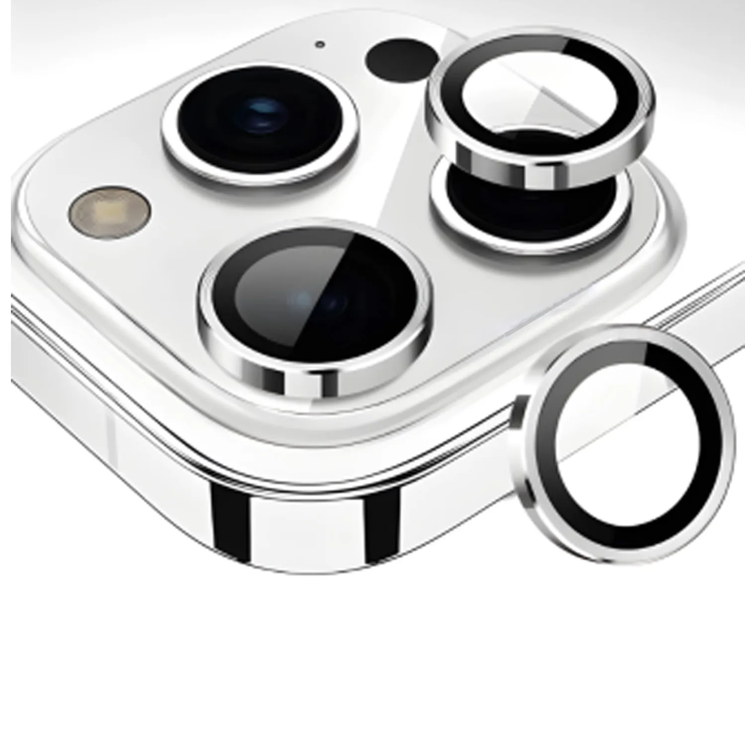 Защитные линзы для камеры Remax GL89 Apple iPhone 15 Pro, 15 Pro Max (серебро)