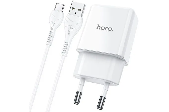 Сетевое зарядное устройство HOCO N9 Especial с кабелем Type-C, 2.1A (белый)