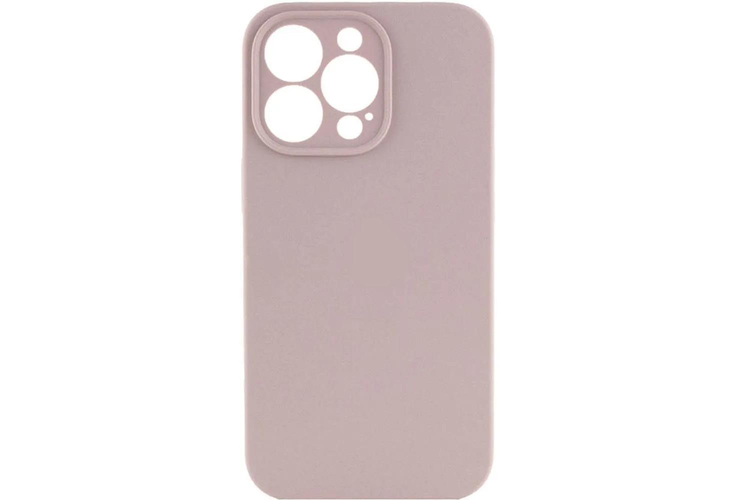 Чехол силиконовый с защитой камеры для Apple iPhone 13 Pro  (пудровый)