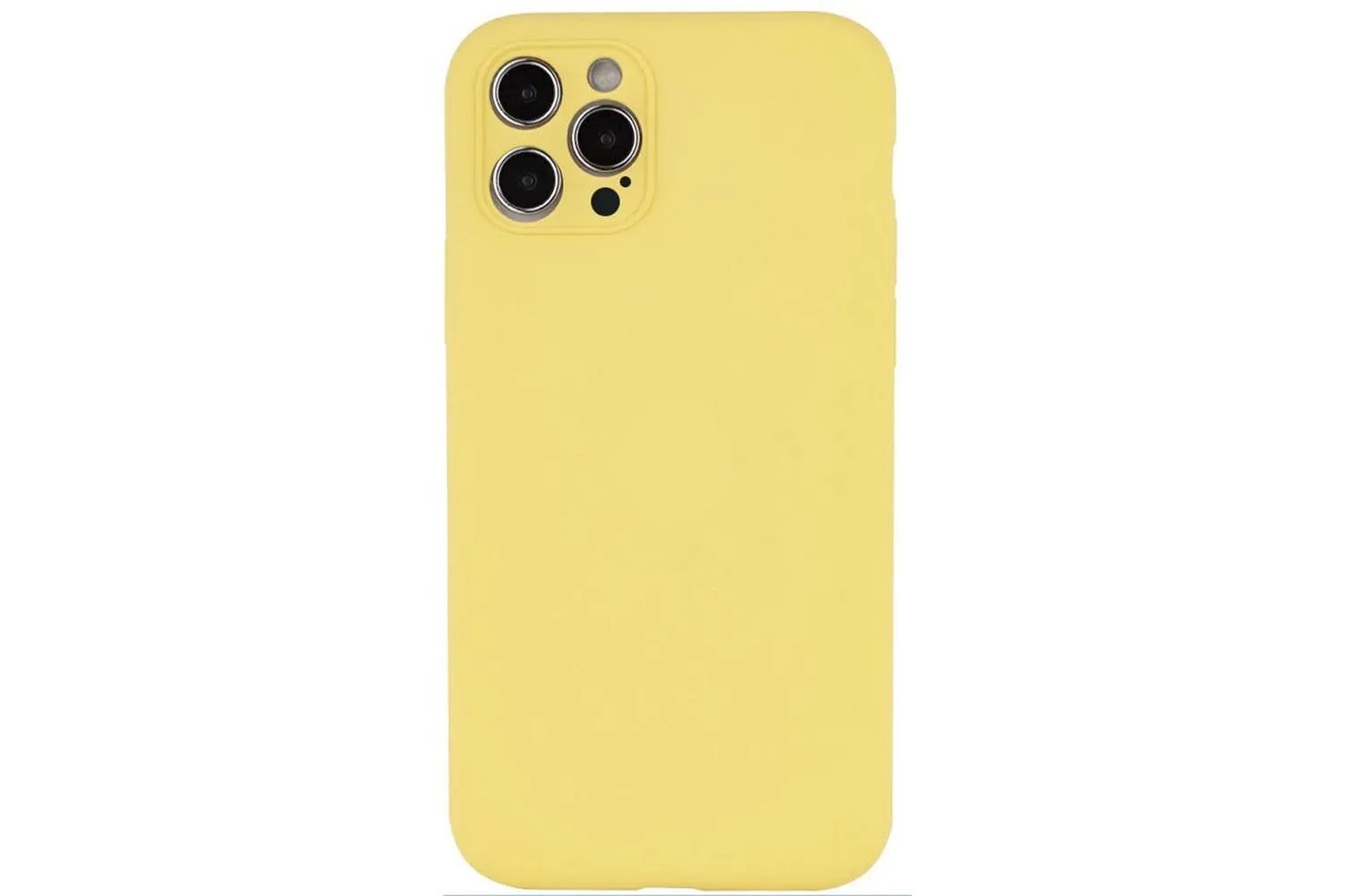 Чехол силиконовый с защитой камеры для Apple iPhone 14 Pro (желтый)