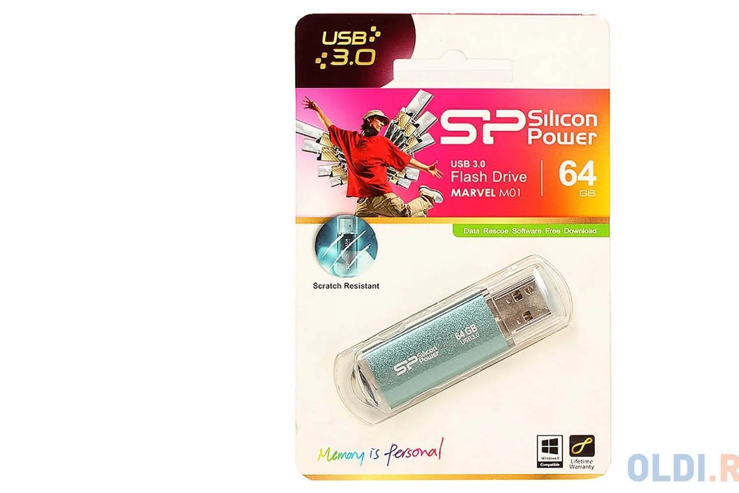 Флеш-накопитель USB 3.0 64GB Silicon Power Marvel M01 (серебро)