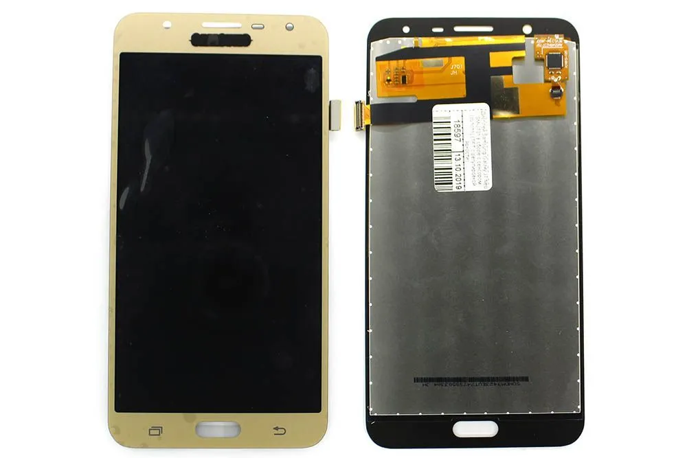 Дисплей Samsung Galaxy J7 Neo SM-J701 в сборе с сенсором (золото) TFT с рег. ярк. и с мет.подложкой