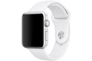 Ремешок силиконовый Apple Watch 42mm, 44mm, 45mm, MS (белый)