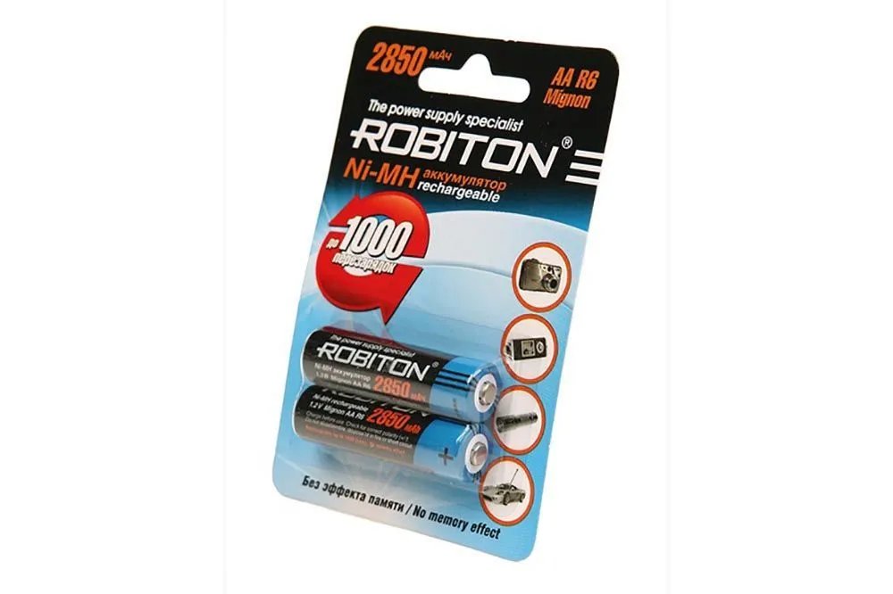 Аккумулятор ROBITON AA LR6 R6 2850 mAh 1.2V 2BL (цена указана за один элемент)