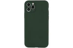 Чехол силиконовый с защитой камеры для Apple iPhone 12 Pro Max (темно - зеленый)