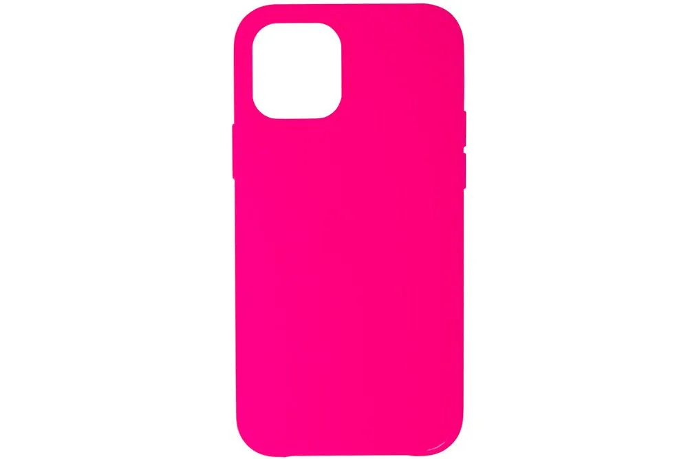 Чехол силиконовый для Apple iPhone 12, 12 Pro (ярко - розовый)