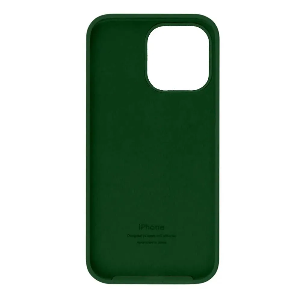 Чехол силиконовый для Apple iPhone 14 Pro Max (тёмно-зелёный)