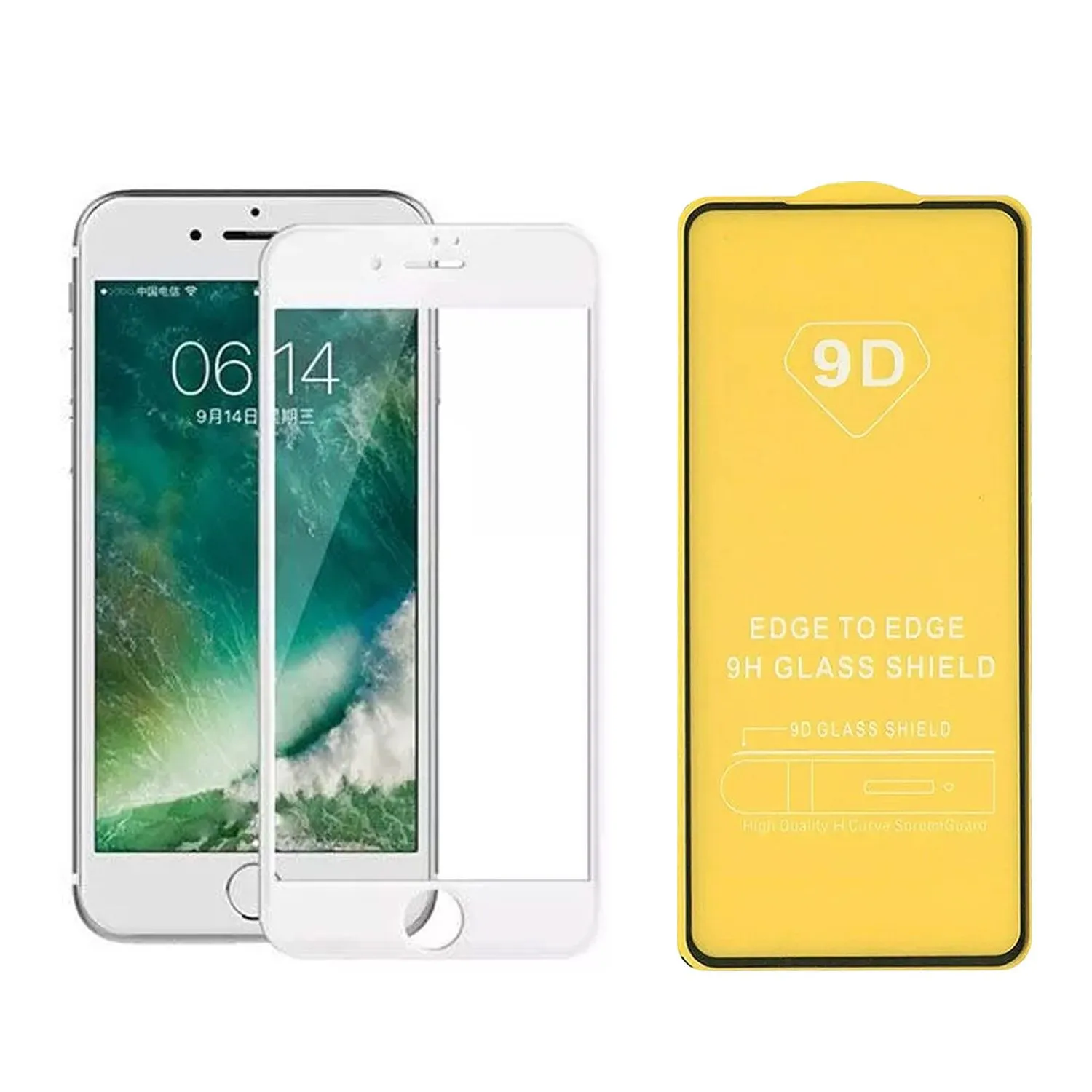 Противоударное стекло LEIWEI для дисплея Apple iPhone 7 Plus, iPhone 8 Plus 9D тех.упаковка (белый)