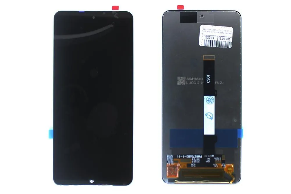 Дисплей Xiaomi POCO X3, Mi 10T Lite, X3 Pro в сборе с сенсором (черный)