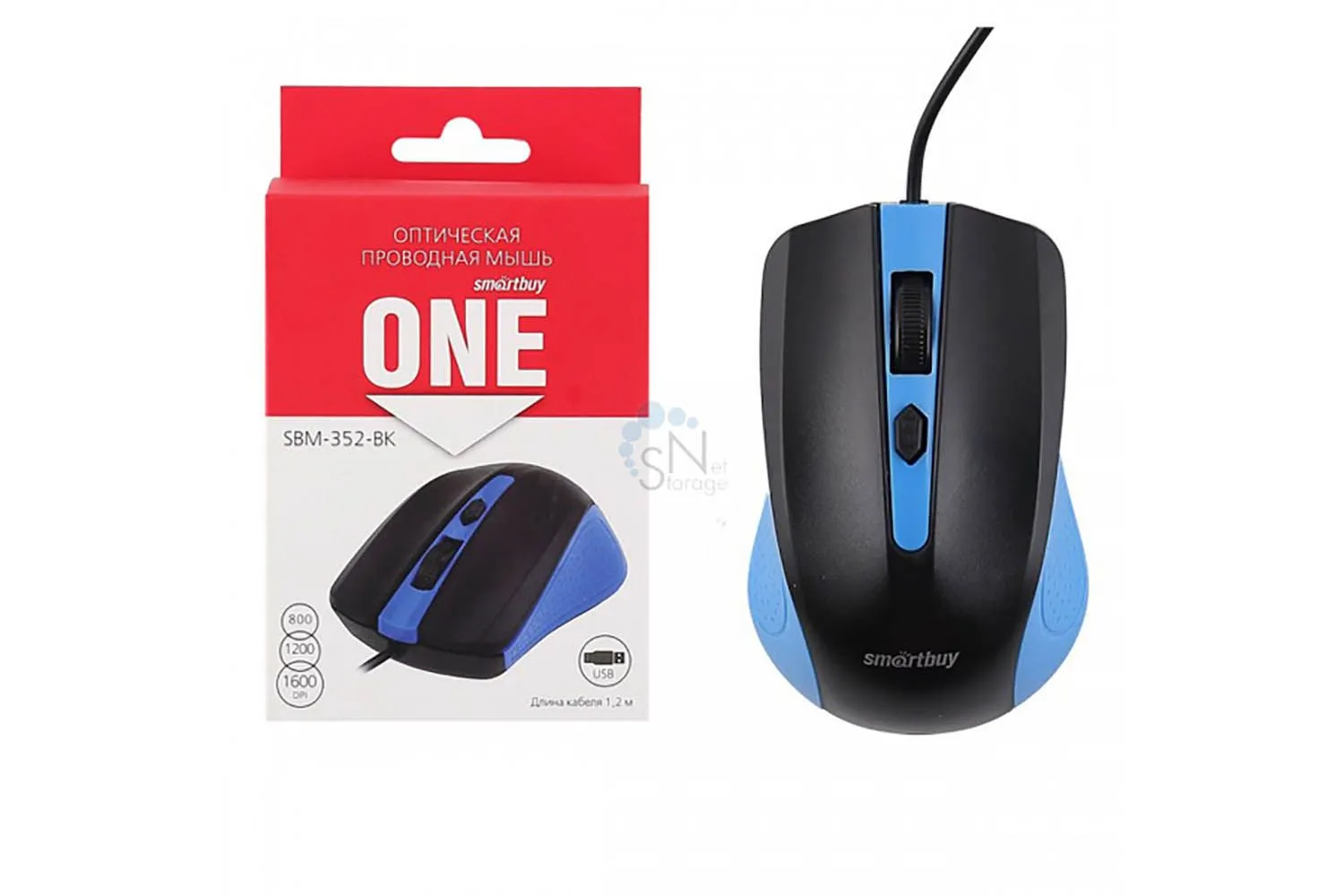 Мышь проводная SmartBuy ONE 352 (синий/черный)