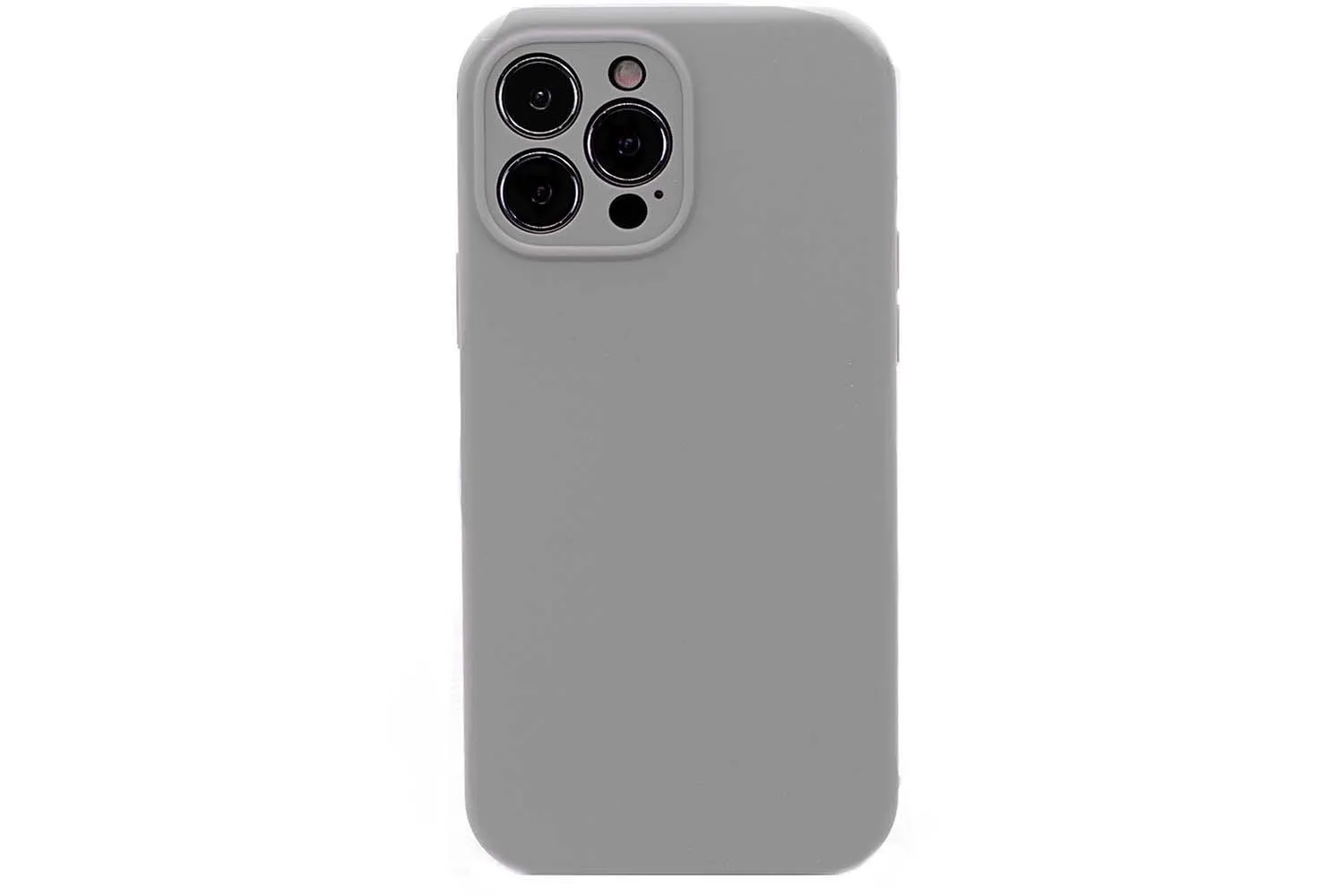 Чехол силиконовый с защитой камеры для Apple iPhone 13 Pro Max (серый песок) 