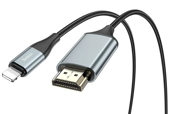 Кабель HDMI - Lightning HOCO UA15 High-definition, 2м (серый)