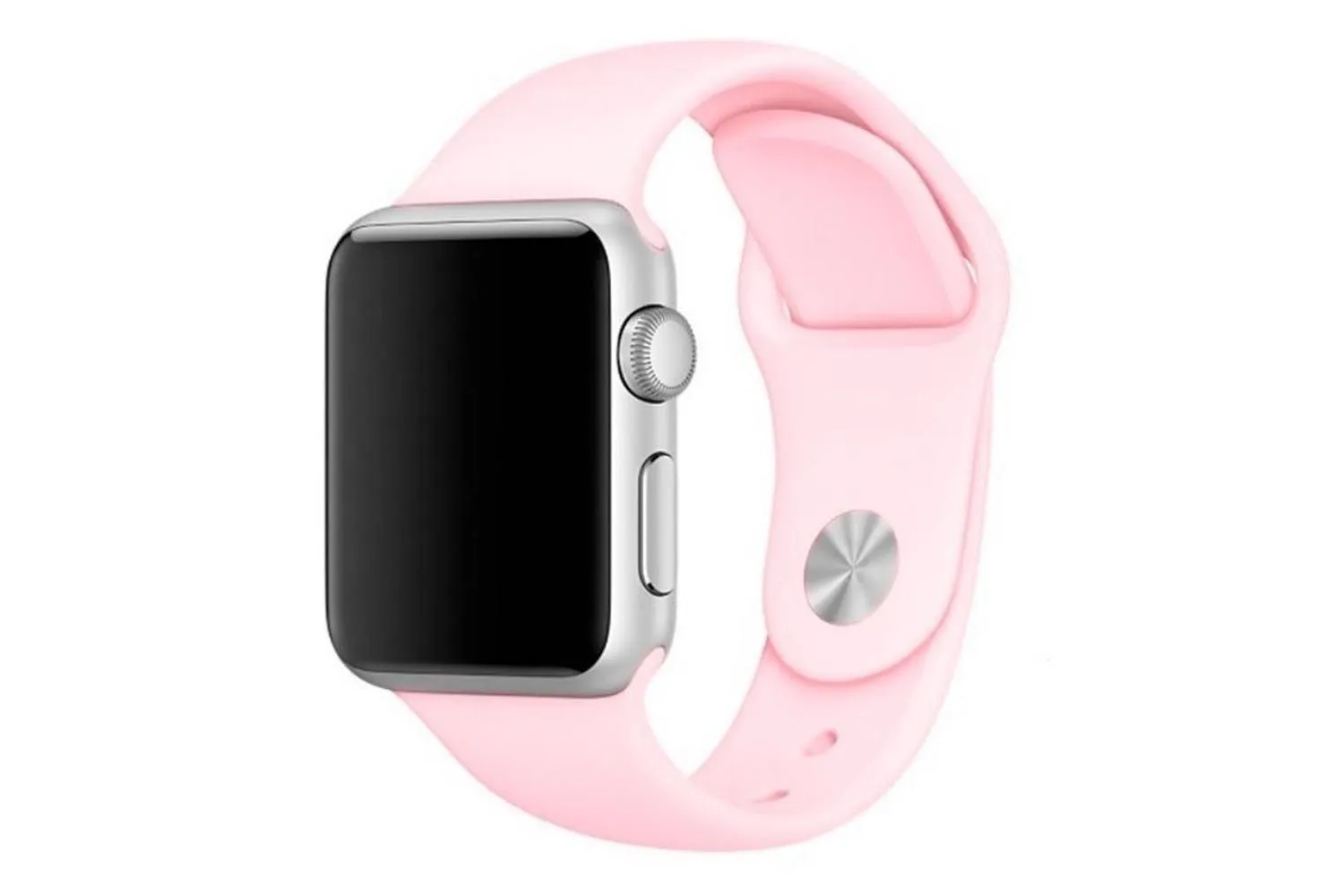 Ремешок силиконовый Apple Watch 42mm, 44mm, 45mm, ML (нежно-розовый))