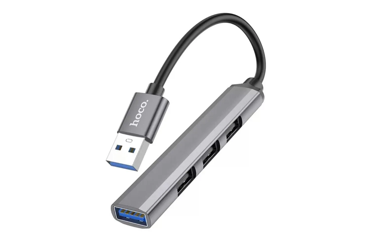 Хаб Hoco HB26, адабтер 4 в 1, USB to USB3.0+USB2.0*3 (серый)																										