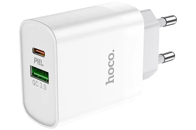 Сетевое зарядное устройство HOCO C80A Rapido PD20W QC3.0 charger (EU) (белый)