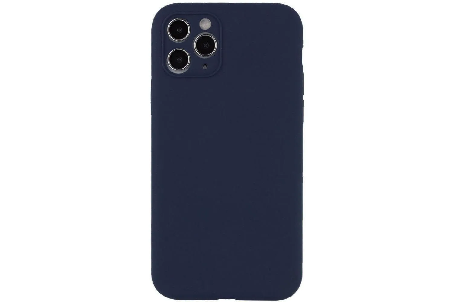 Чехол силиконовый с защитой камеры для Apple iPhone 12 Pro (темно - синий)