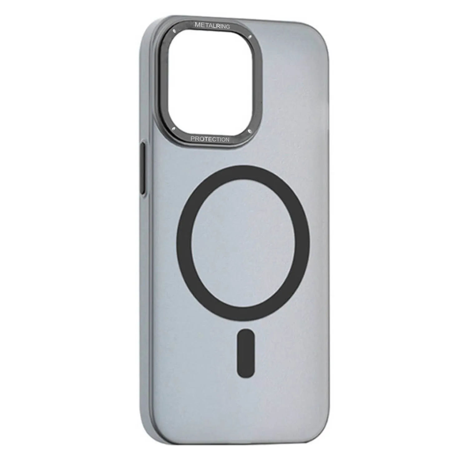 Матовый чехол Apple iPhone 12 Pro Max с металлической окантовкой с MagSafe (черный)