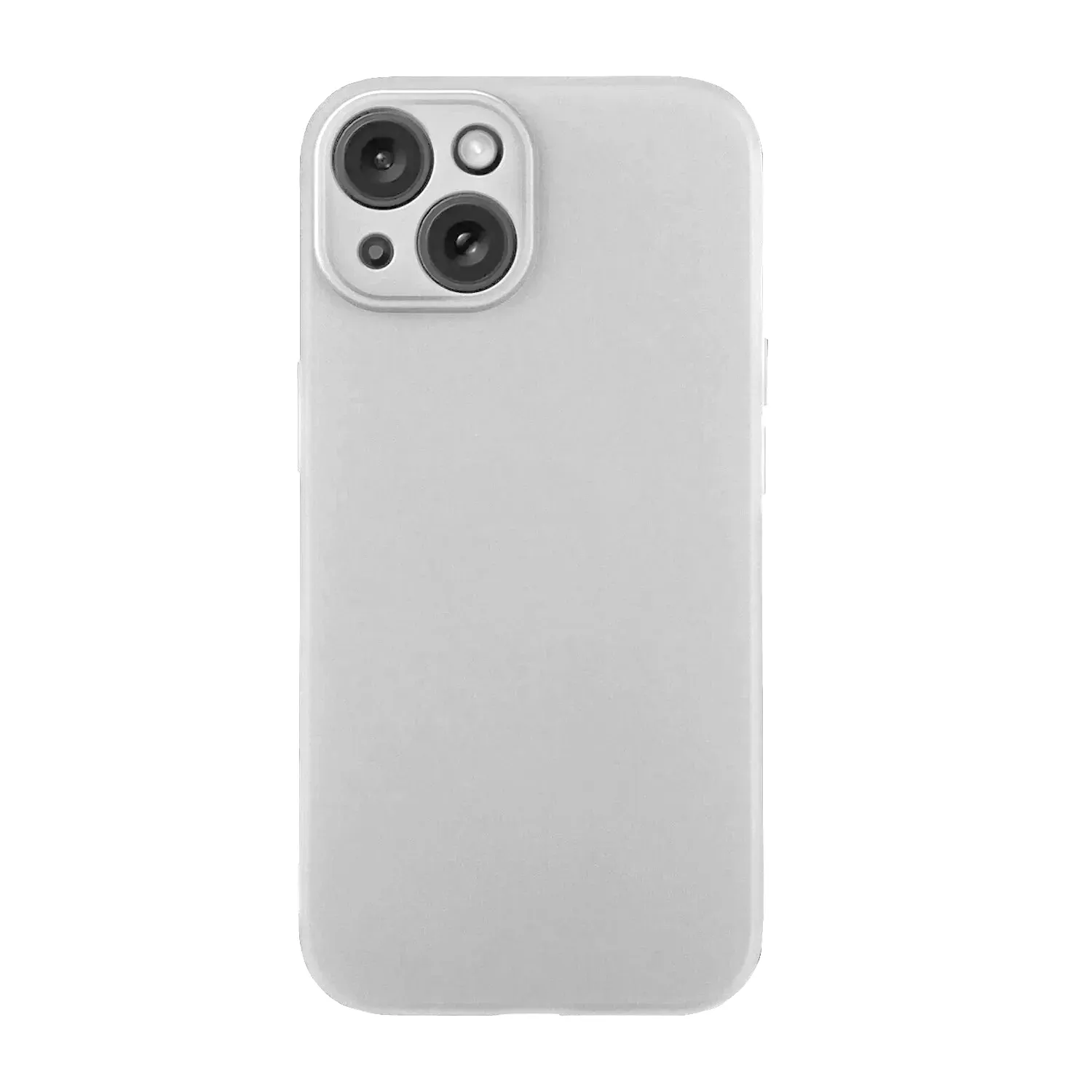 Чехол силиконовый с защитой камеры для Apple iPhone 15 (белый)