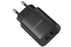 Сетевое зарядное устройство Borofone BN2, 2 USB, 2100mA (чёрный)