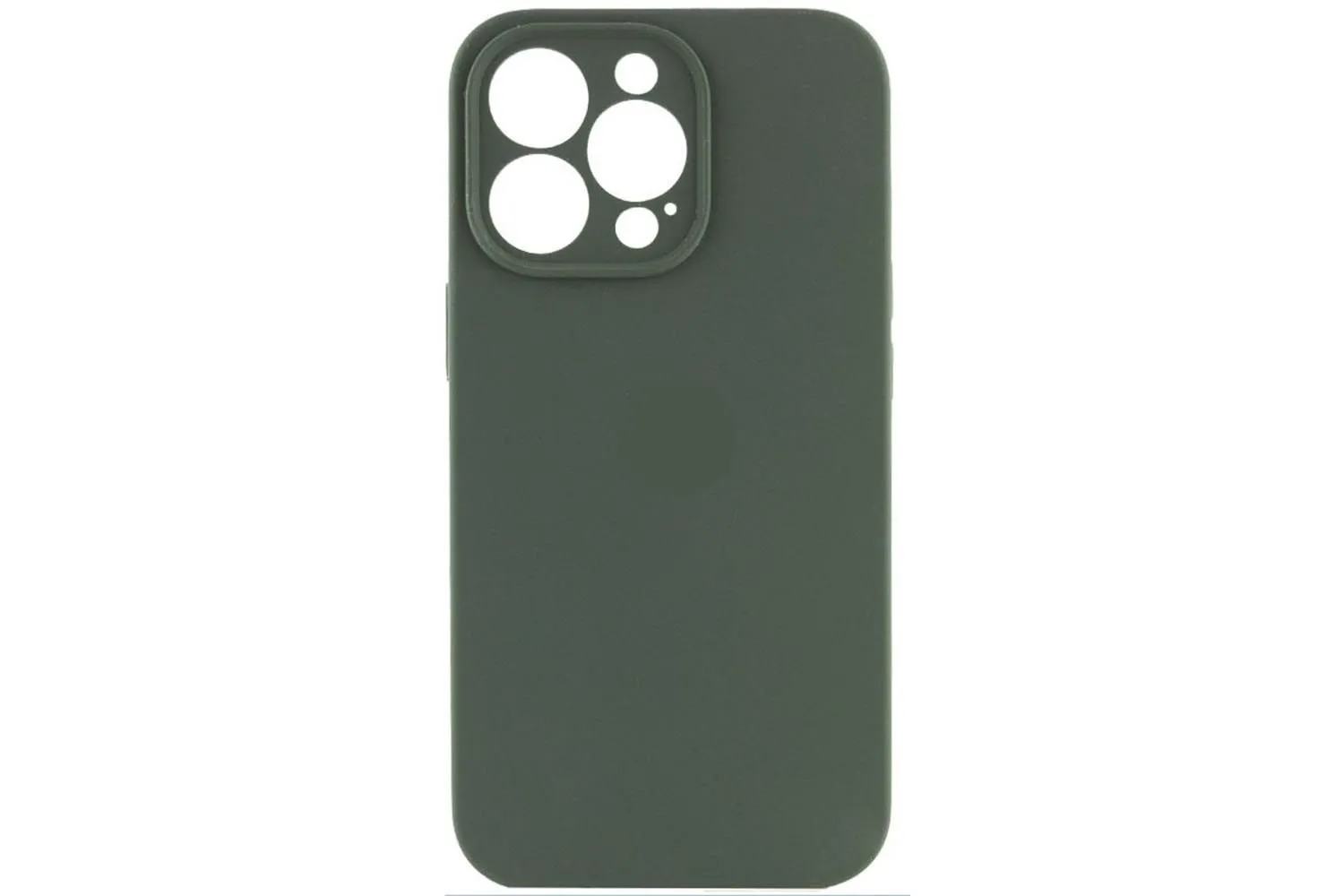 Чехол силиконовый с защитой камеры для Apple iPhone 13 Pro Max (темно - зеленый)