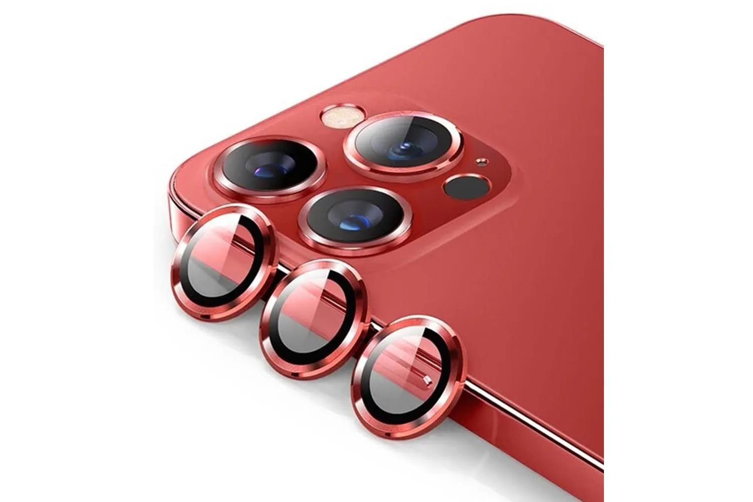 Защитные линзы для камеры Apple iPhone 14 Pro, 14 Pro Max (красный)																									