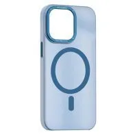 Матовый чехол Apple iPhone 14 Pro с металлической окантовкой с MagSafe (голубой)