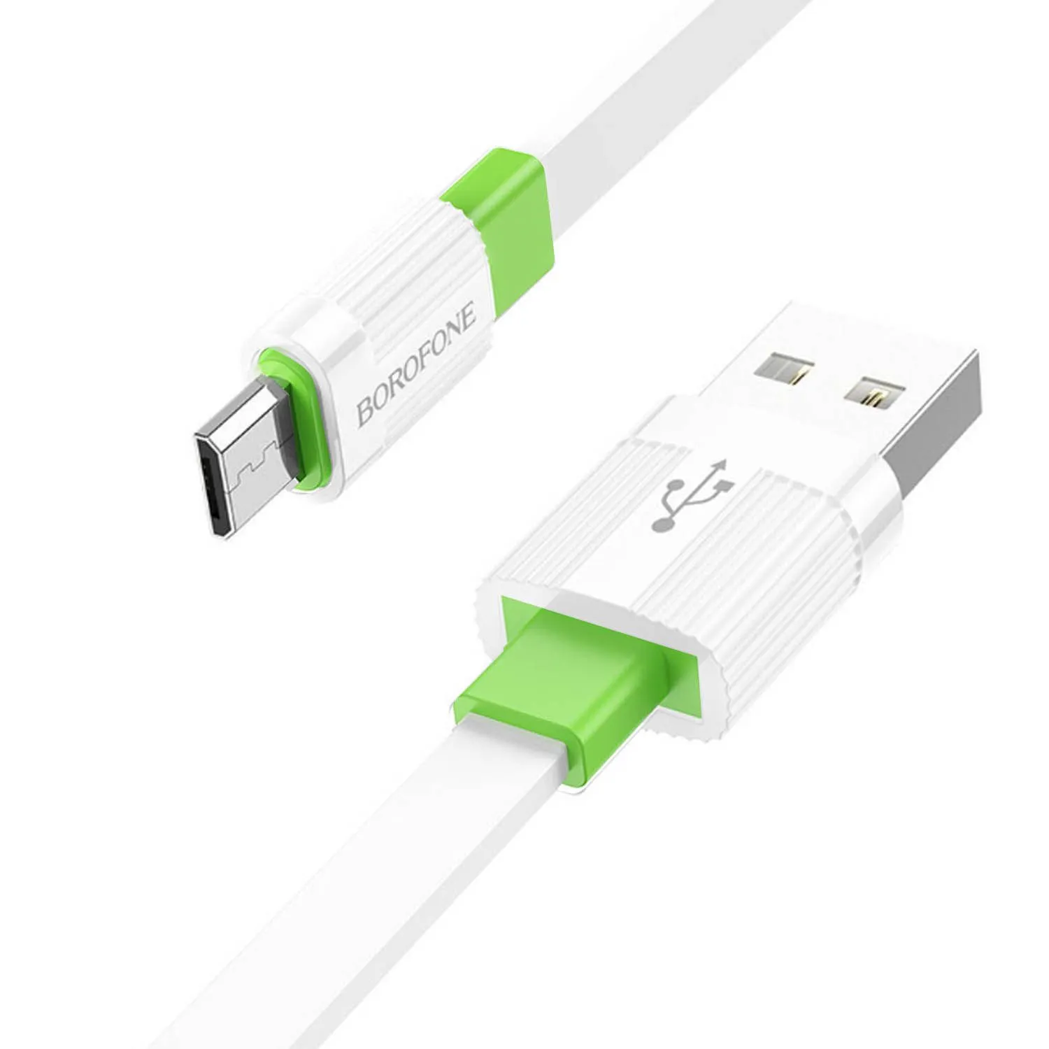Кабель USB - Micro BOROFONE BX89 Union 2.4A, 1 м (белый/зеленый)