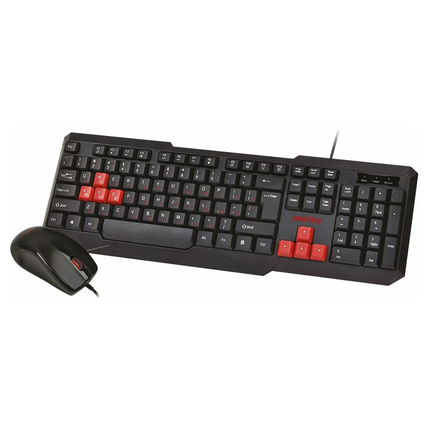 Комплект клавиатура+мышь SMARTBUY ONE SBC-230346-KR проводной (черно-красный)